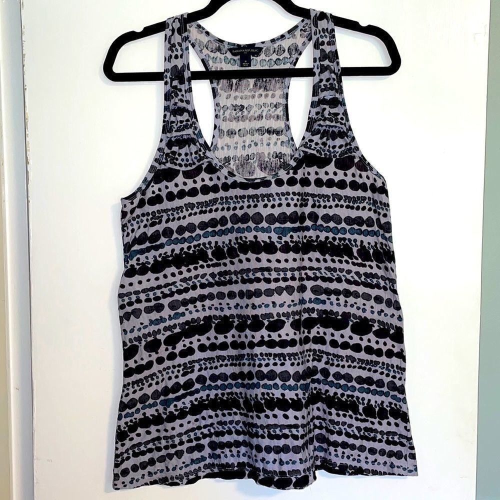 Banana Republic racerback print ruffle detail tank